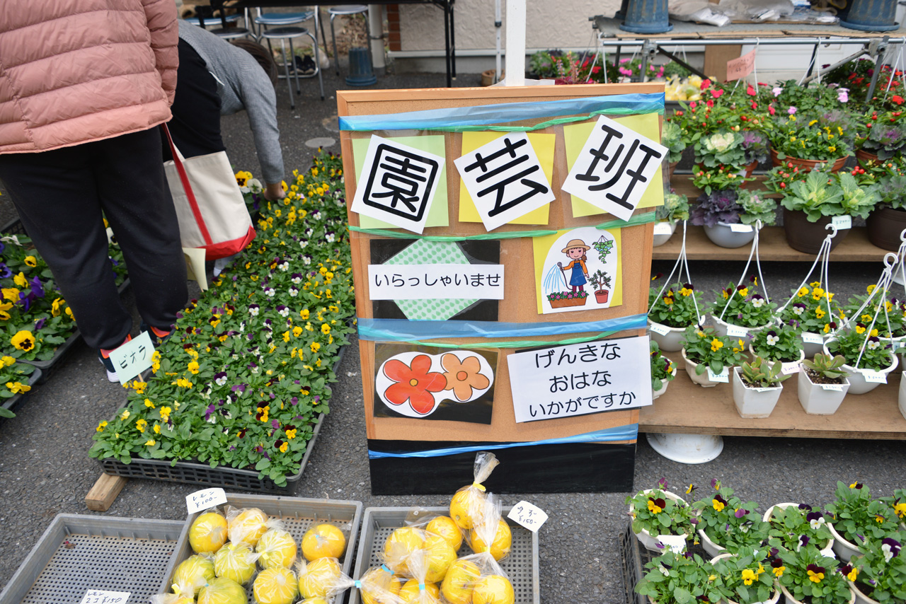 2025 お楽しみ会の様子 模擬店（お花の鉢植え、農作物の販売）